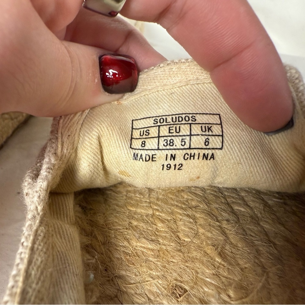 Soludos Embroidered Canvas Aperol Spritz Espadrille Flats 8 - Picture 9 of 11